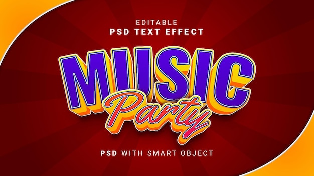Efecto de texto de fiesta musical