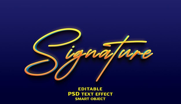 Efecto de texto de firma editable