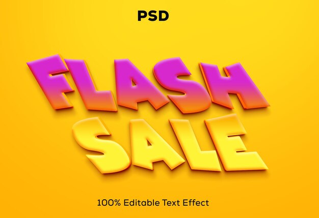 Efecto de texto flash 3D de venta