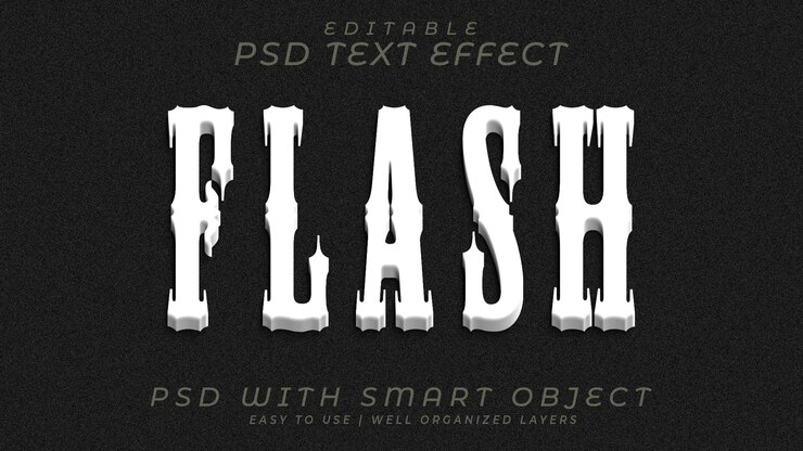 PSD efecto de texto flash editable estilo de tipografía efecto de texto archivo psd