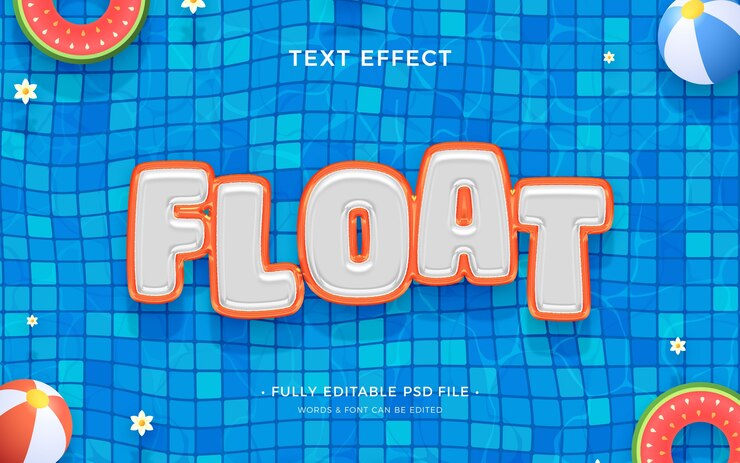 PSD efecto de texto flotante
