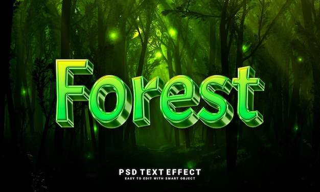 PSD efecto de texto forestal