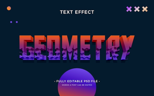 efecto de texto de forma geométrica