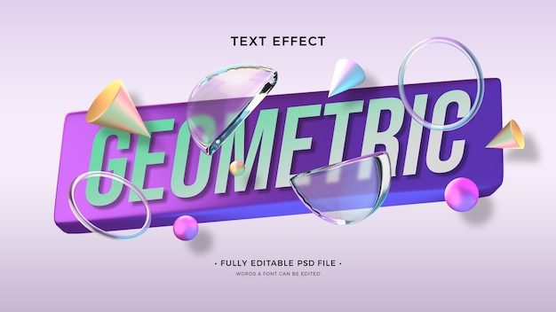 Efecto de texto de formas geométricas