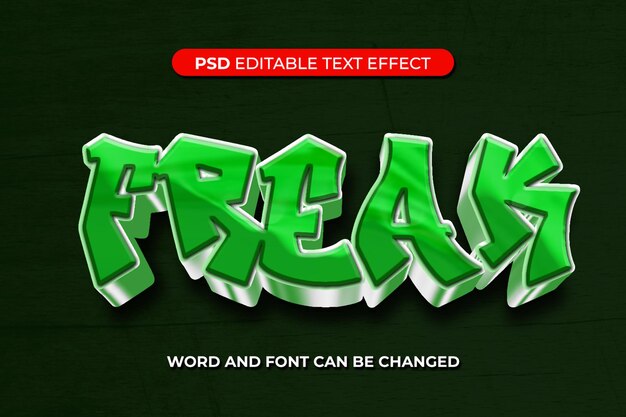 PSD efecto de texto freak editable psd