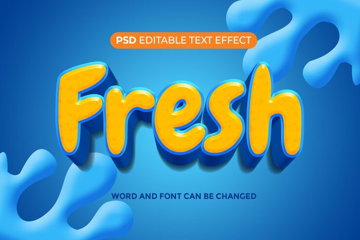 PSD efecto de texto fresco 3d editable