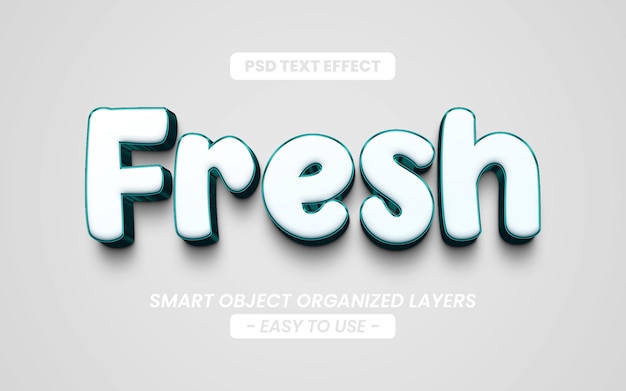 Efecto de texto fresco editable en 3D estilo gráfico del título