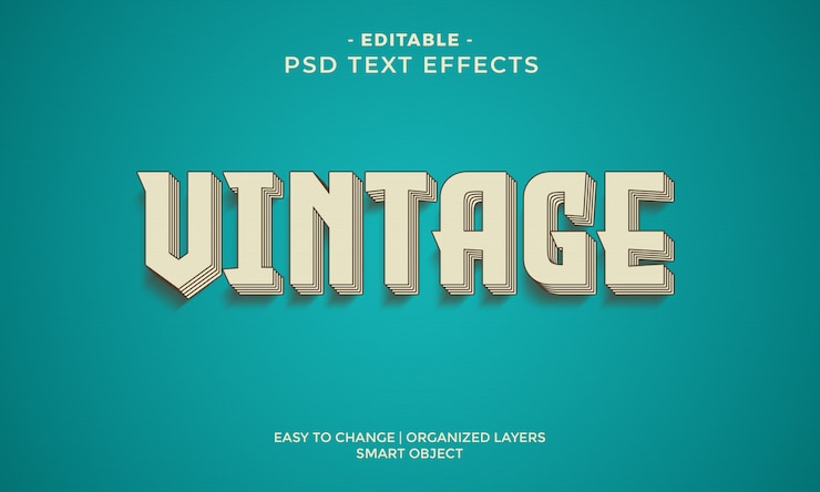 PSD efecto de texto fresco vintage retro