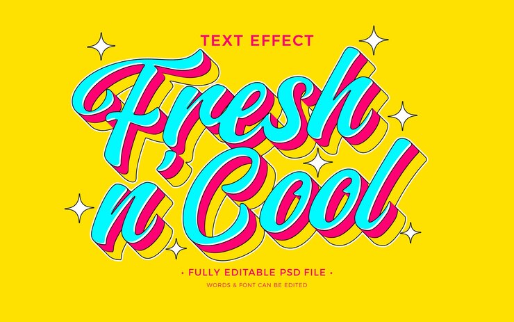 PSD efecto de texto fresco