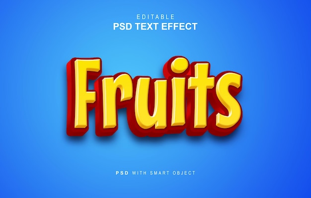 Efecto de texto de fruta