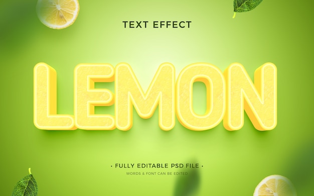 Efecto de texto de frutas frescas.