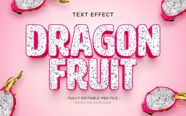 Efecto de texto de frutas frescas.