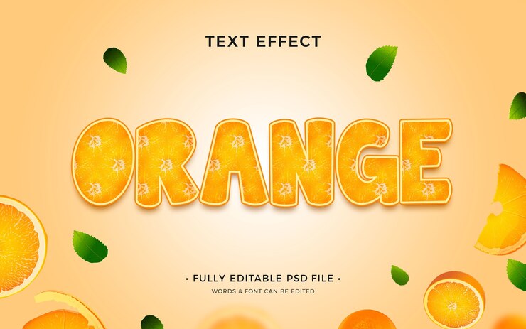 PSD efecto de texto de frutas