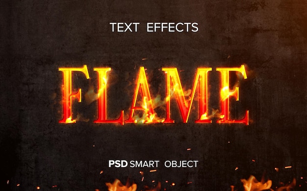 Efecto de texto de fuego creativo