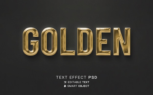PSD efecto de texto de fuente dorada
