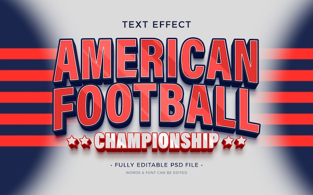 Efecto de texto de fútbol americano