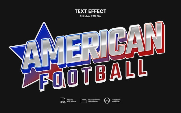 Efecto de texto de fútbol americano
