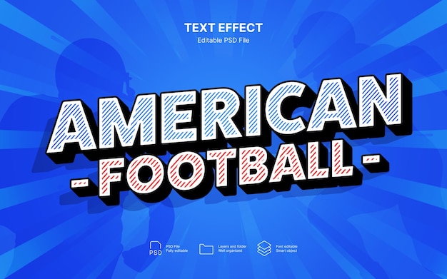 PSD efecto de texto de fútbol americano