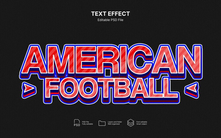 PSD efecto de texto de fútbol americano