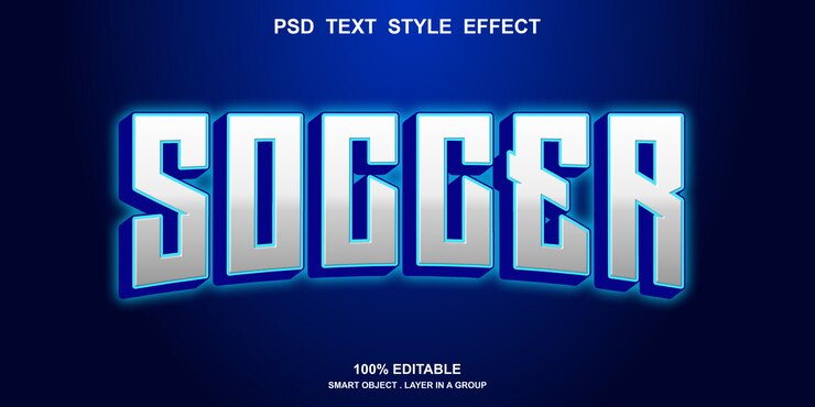 PSD efecto de texto de fútbol