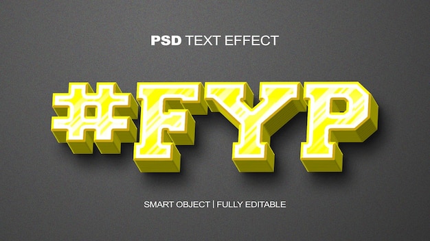 PSD efecto de texto fyp para su página