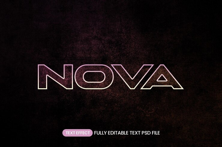 PSD efecto de texto de la galaxia nova