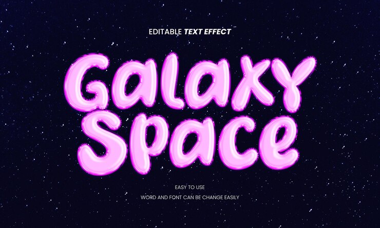 PSD efecto de texto galaxy space