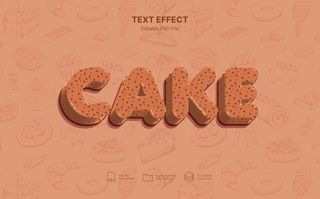 Efecto de texto de galletas de trigo