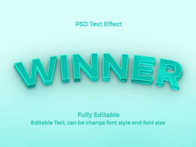 Efecto de texto ganador de PSD