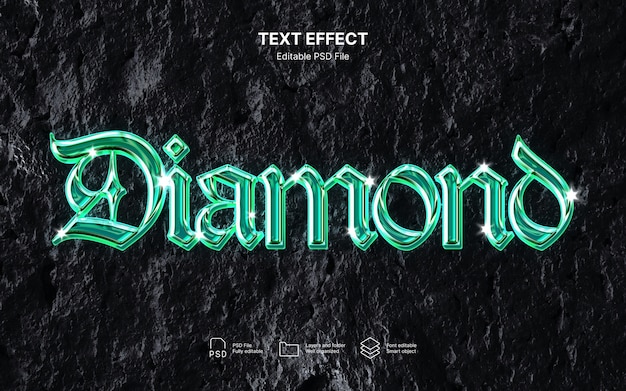 Efecto de texto de gemas