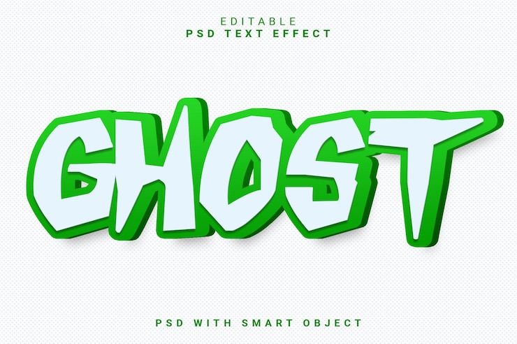PSD efecto de texto ghost 3d