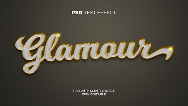 PSD efecto de texto de glamour estilo dorado. efecto de texto editable.