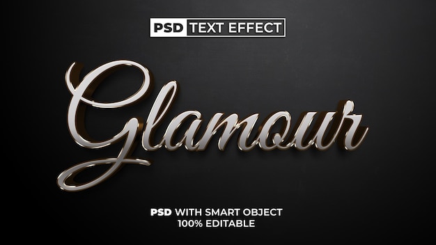 Efecto de texto de glamour estilo metal Efecto de texto editable