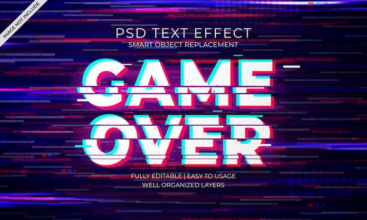 PSD efecto de texto glitch
