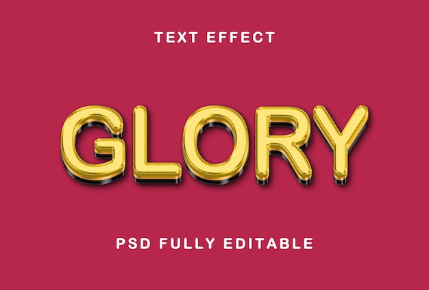 Efecto de texto de la gloria dorada - PSD totalmente editable