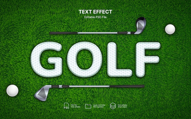 Efecto de texto de golf