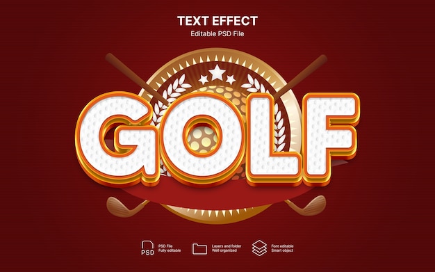 Efecto de texto de golf