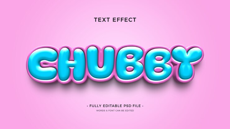PSD efecto de texto gordito
