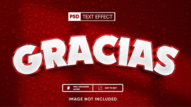 PSD efecto de texto gracias