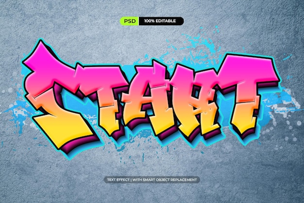 Efecto de texto de graffiti editable