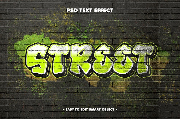 Efecto de texto de graffiti street spray