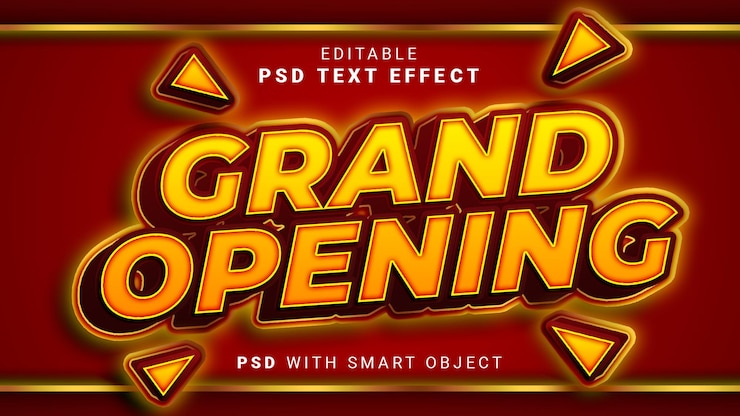 PSD efecto de texto de gran apertura 3d