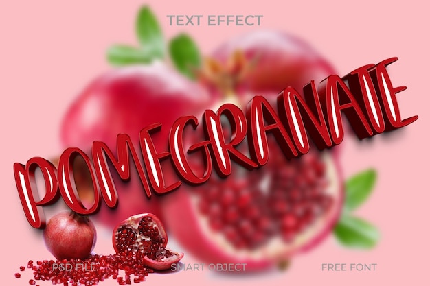 Efecto de texto de granada