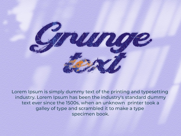 Efecto de texto grunge azul PSD