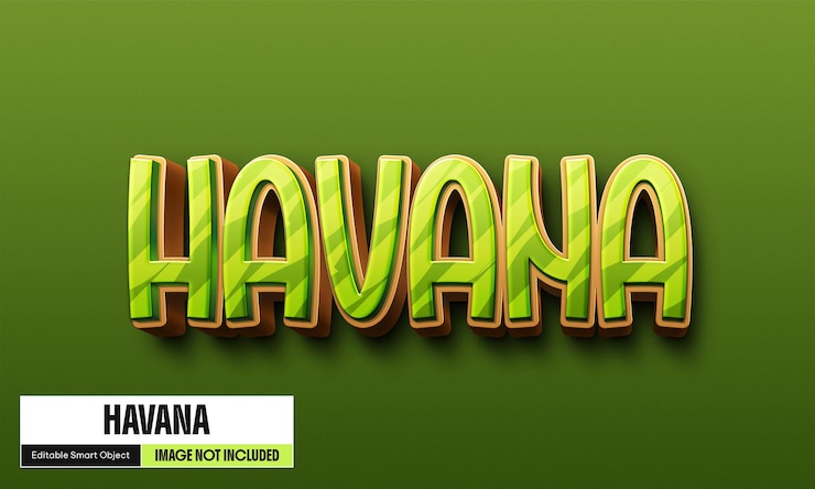 PSD efecto de texto de la habana