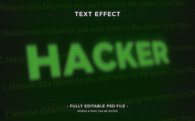 PSD efecto de texto hacker