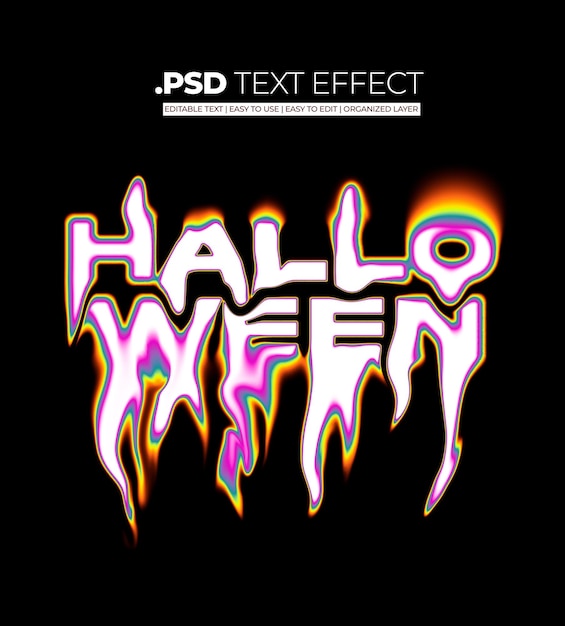 PSD efecto de texto de halloween