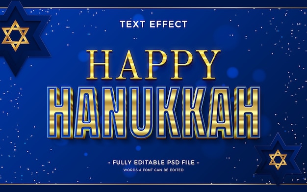 PSD efecto de texto de hanukkah