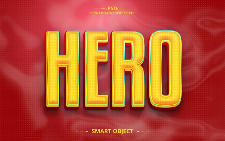 PSD efecto de texto héroe editable diseño de texto creativo