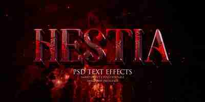 PSD efecto de texto hestia